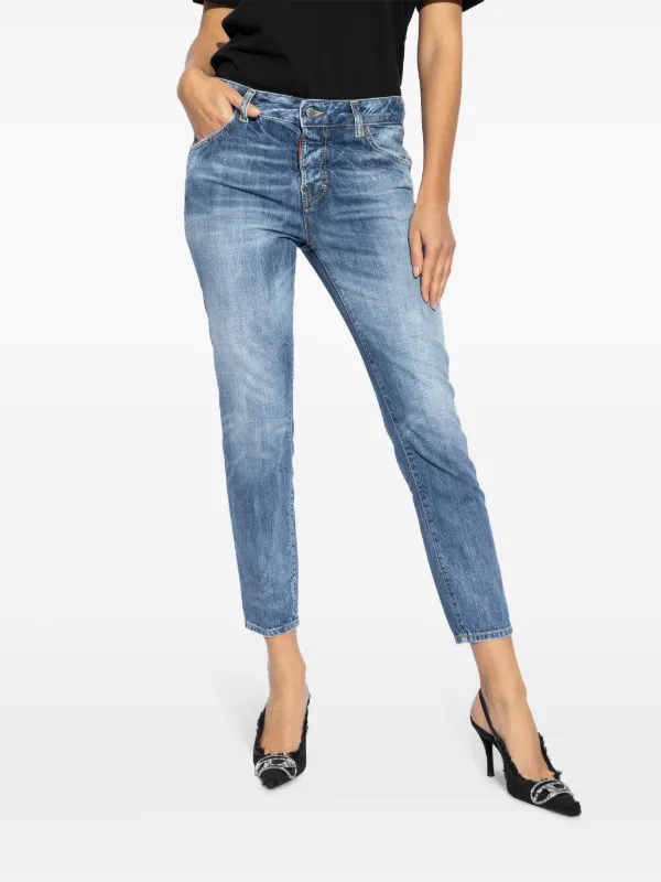 DSQUARED2 ロゴパッチ ジーンズ | ブルー | FARFETCH JP