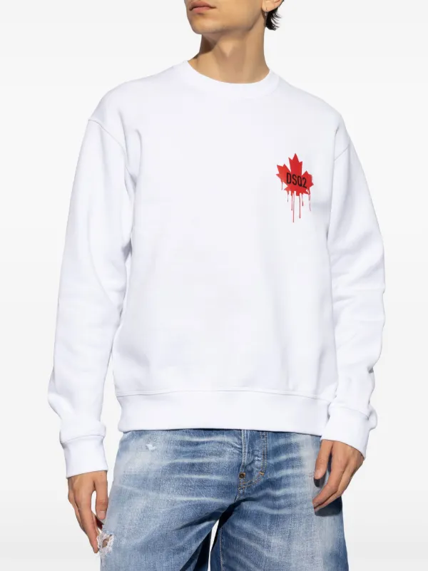 DSQUARED2 logo-print Cotton Shirt | White | FARFETCH JO