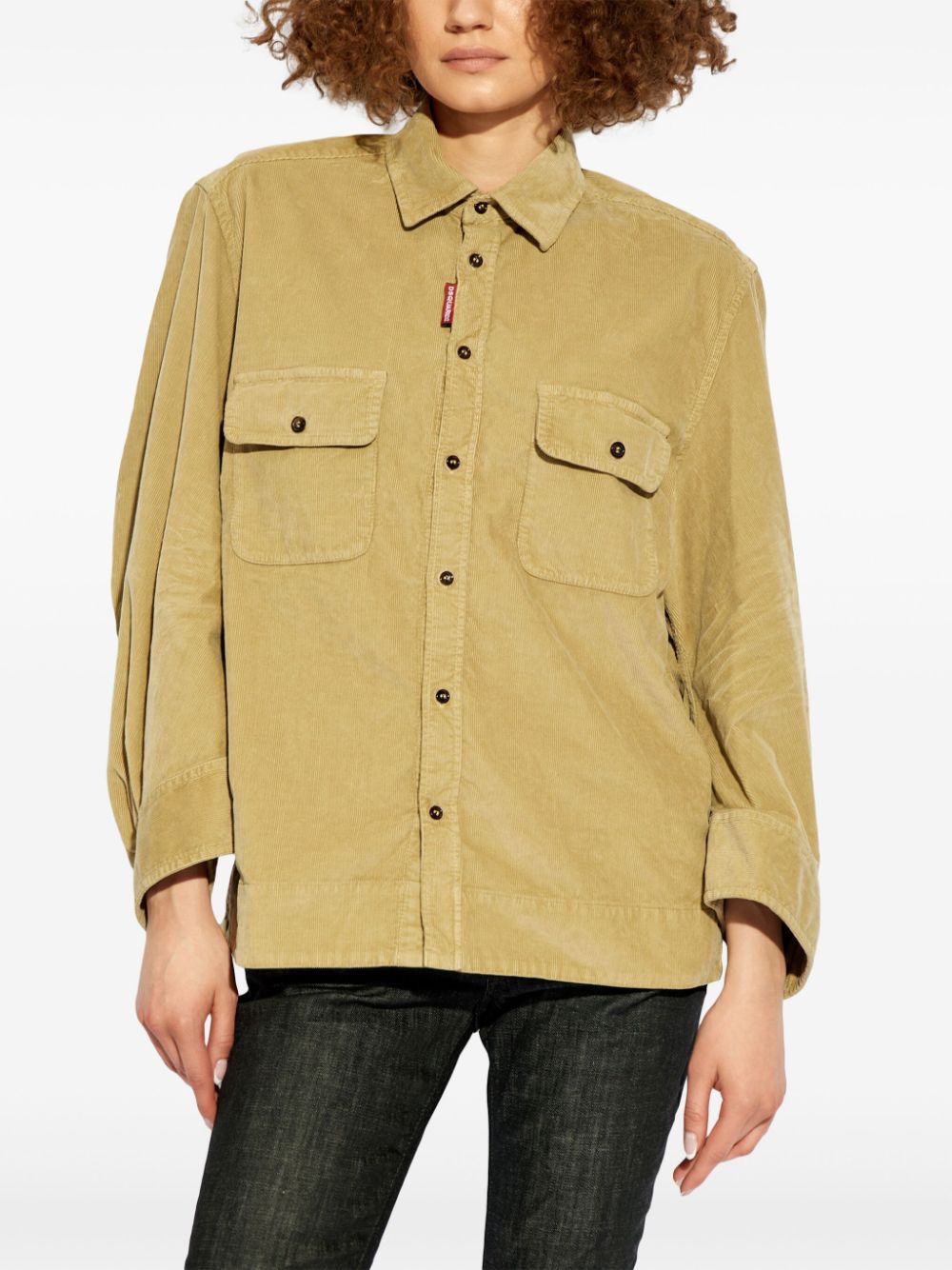 Shop Dsquared2 Corduroy Button-up Shirt In Neutrals