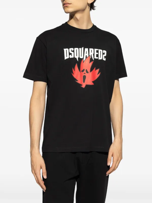 Tシャツ・カットソー dsquared2 Logo T-shirt DSQUARED2 logo-print Cotton T-shirt | Black | FARFETCH NZ