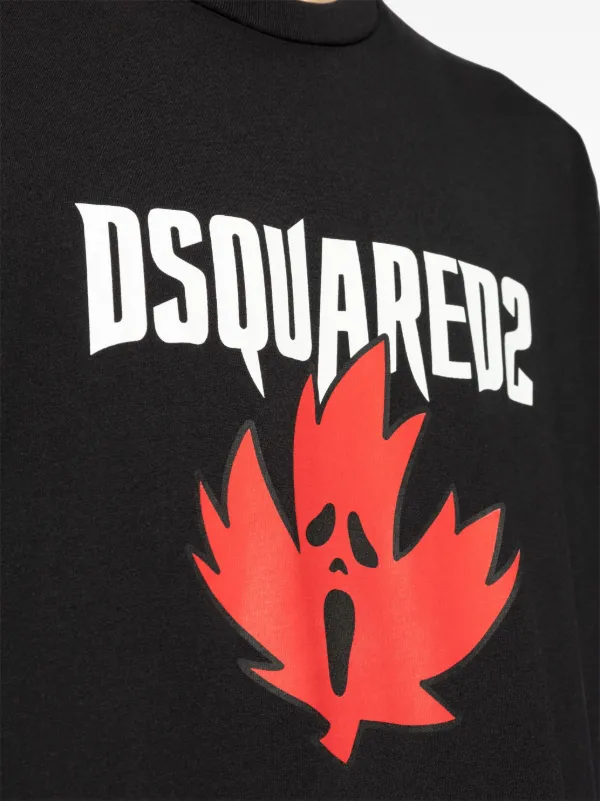 DSQUARED2 logo-print Cotton T-shirt | Black | FARFETCH NZ