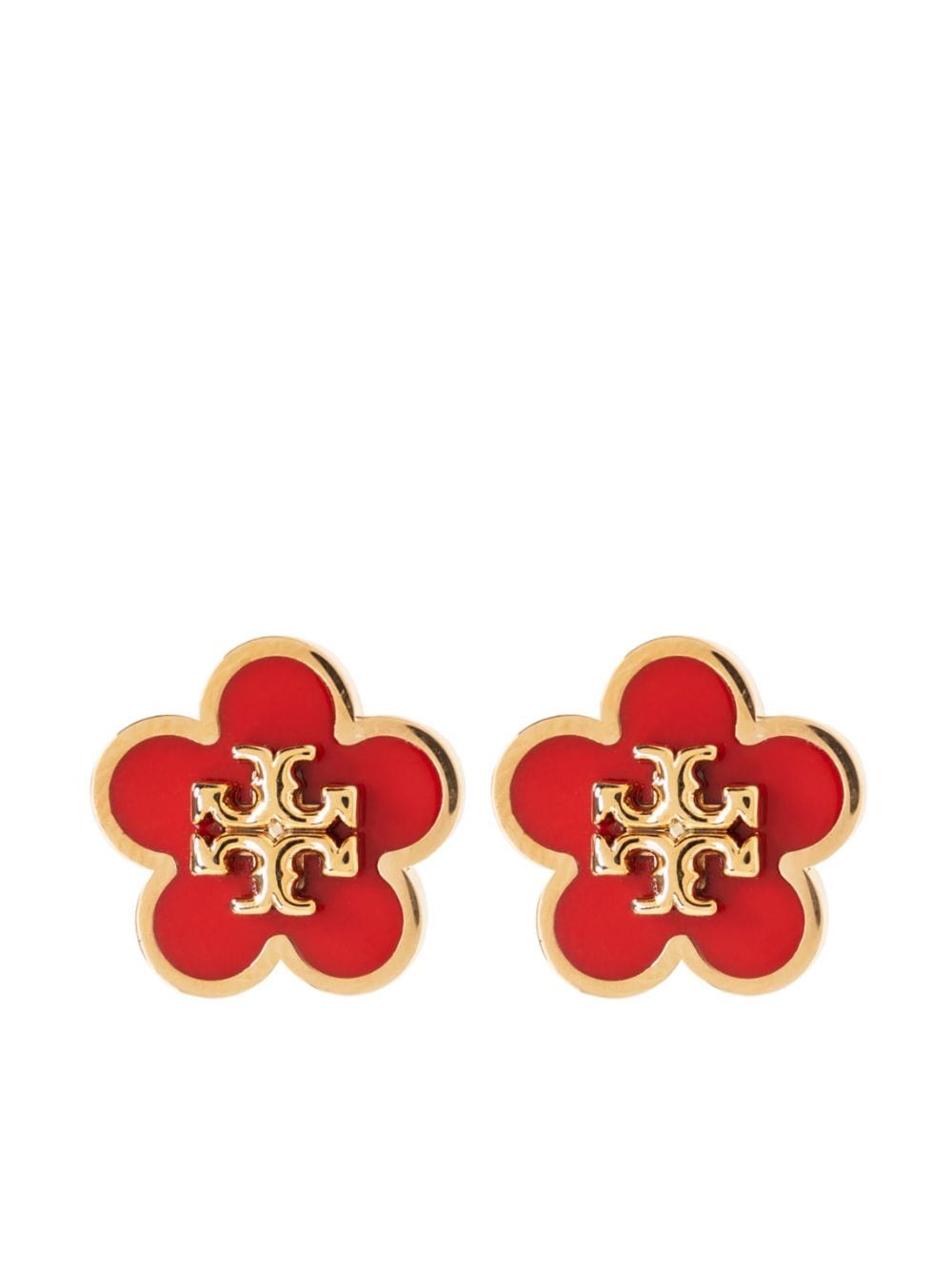 Tory Burch Kira Floral Stud Earrings In Gold