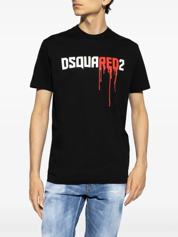 DSQUARED2 logo-print Cotton T-shirt | Black | FARFETCH