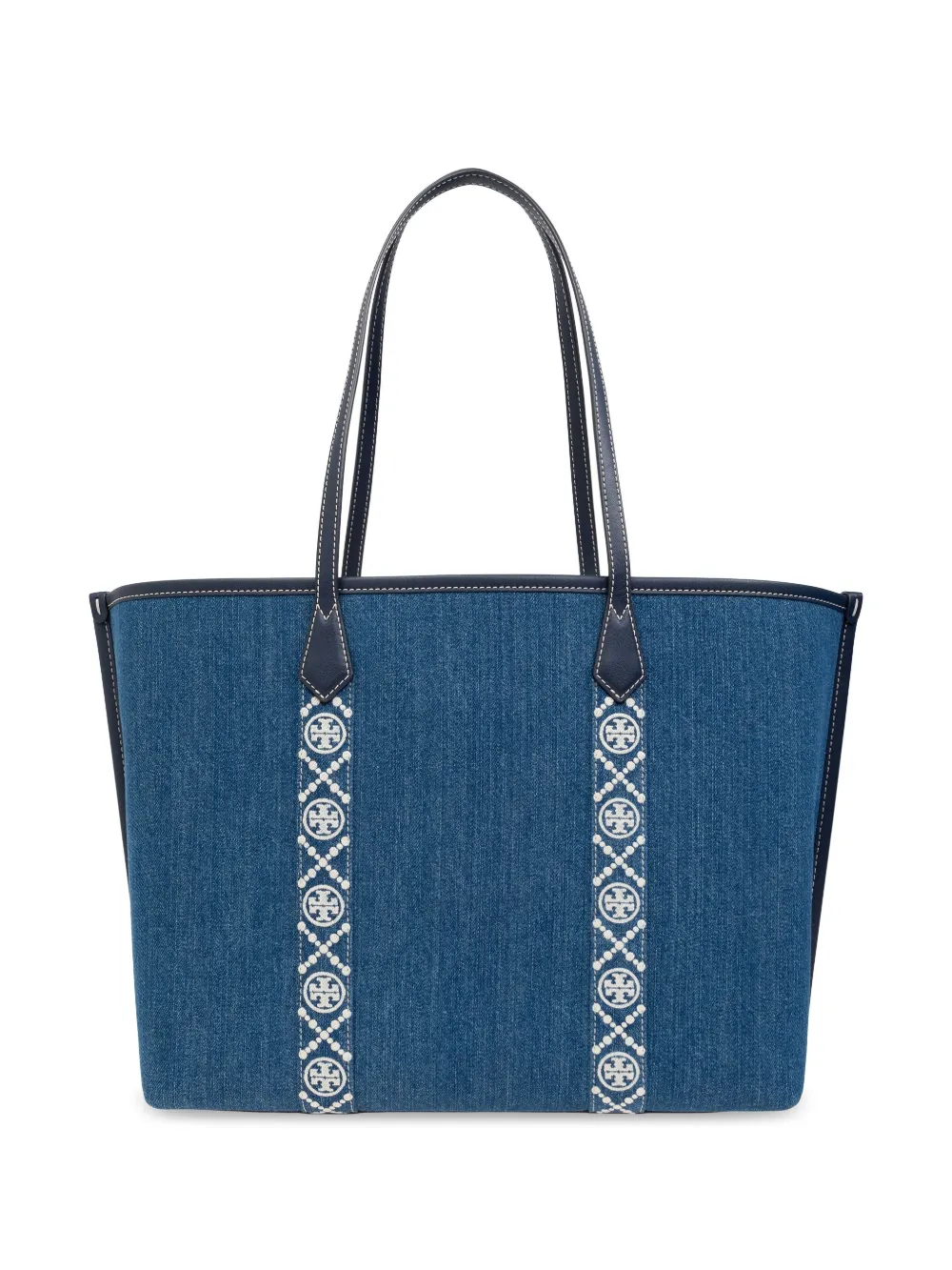 Shop Tory Burch Perry Denim Tote Bag In Blue