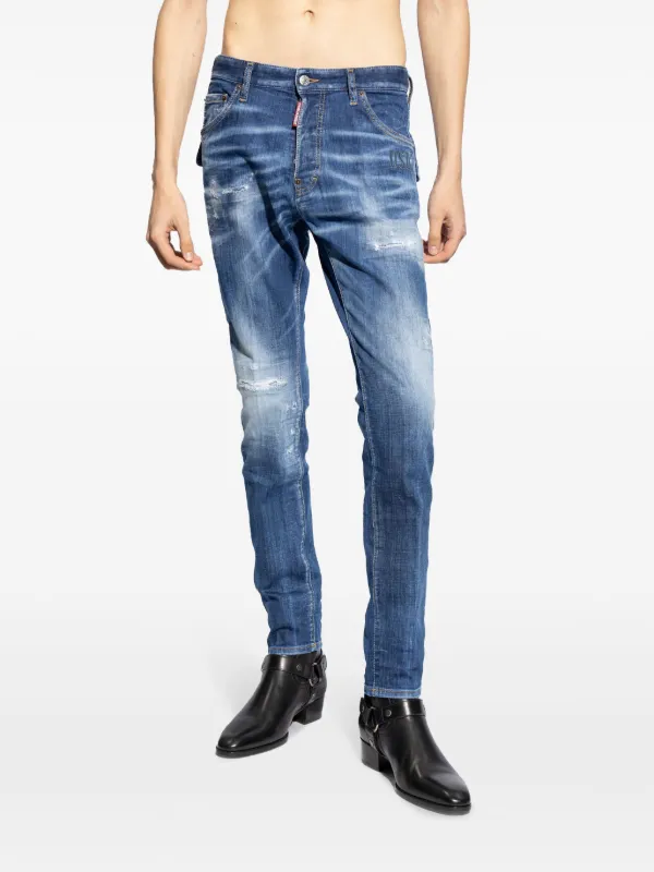 DSQUARED2 ディースクエアード S74LB1043 Dark Ripped Blue Wash