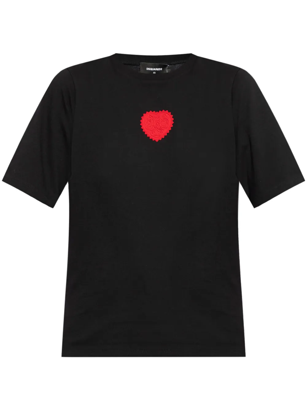 Dsquared2 heart-patch cotton T-shirt Zwart