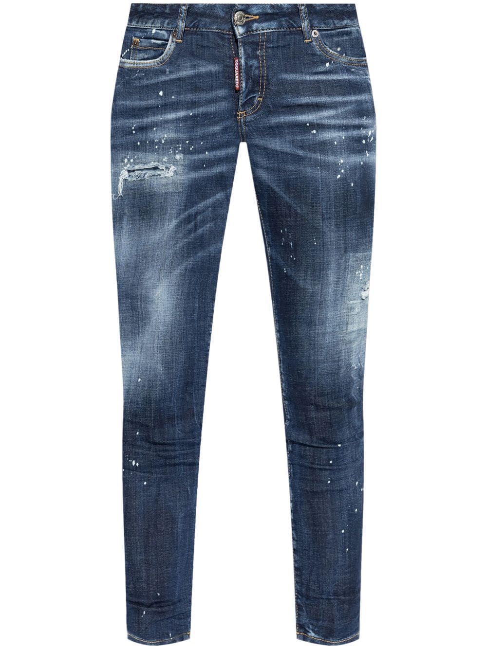 Dsquared2 logo-patch cotton jeans Blauw