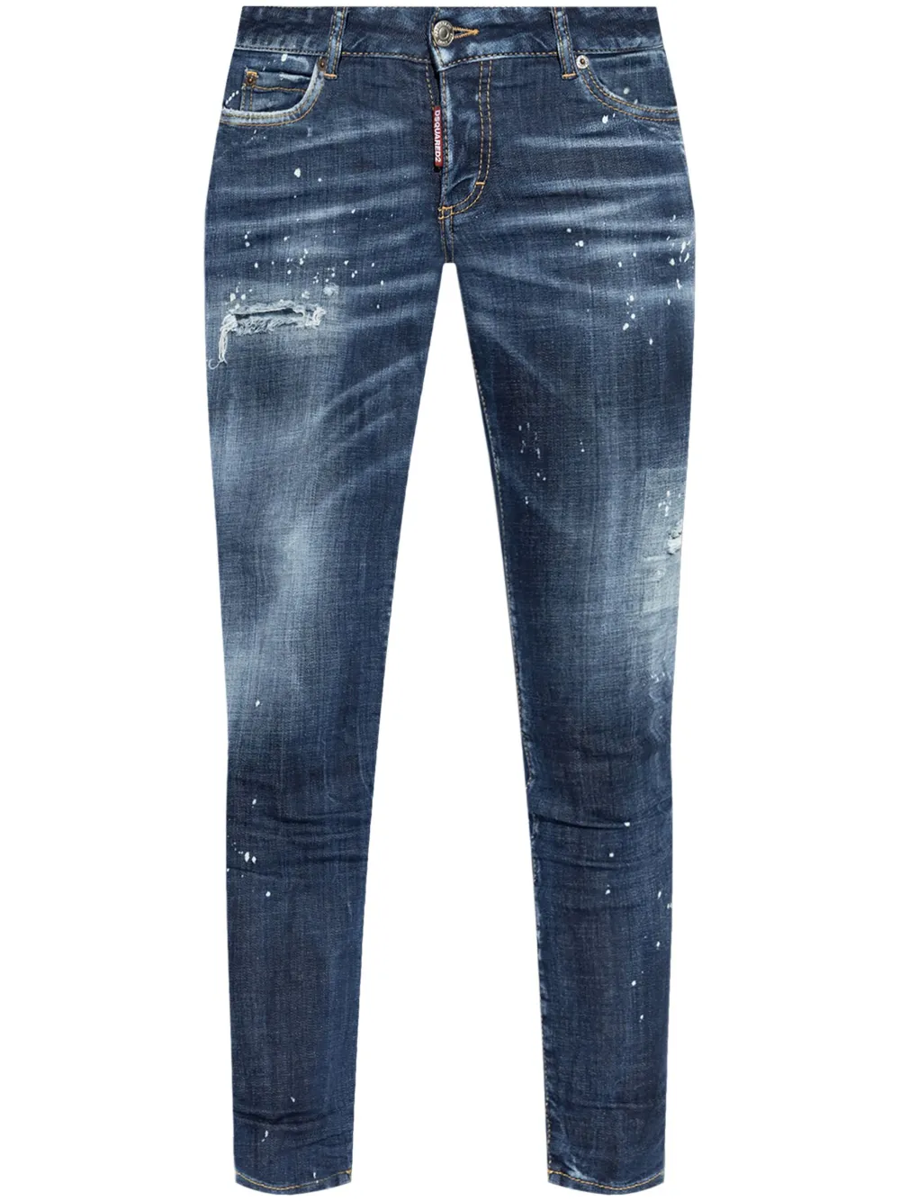 Dsquared2 Logo-patch Cotton Jeans In Blau