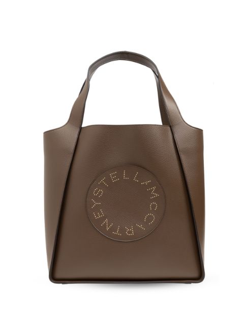 Stella McCartney logo-perforated faux-leather tote bag Women