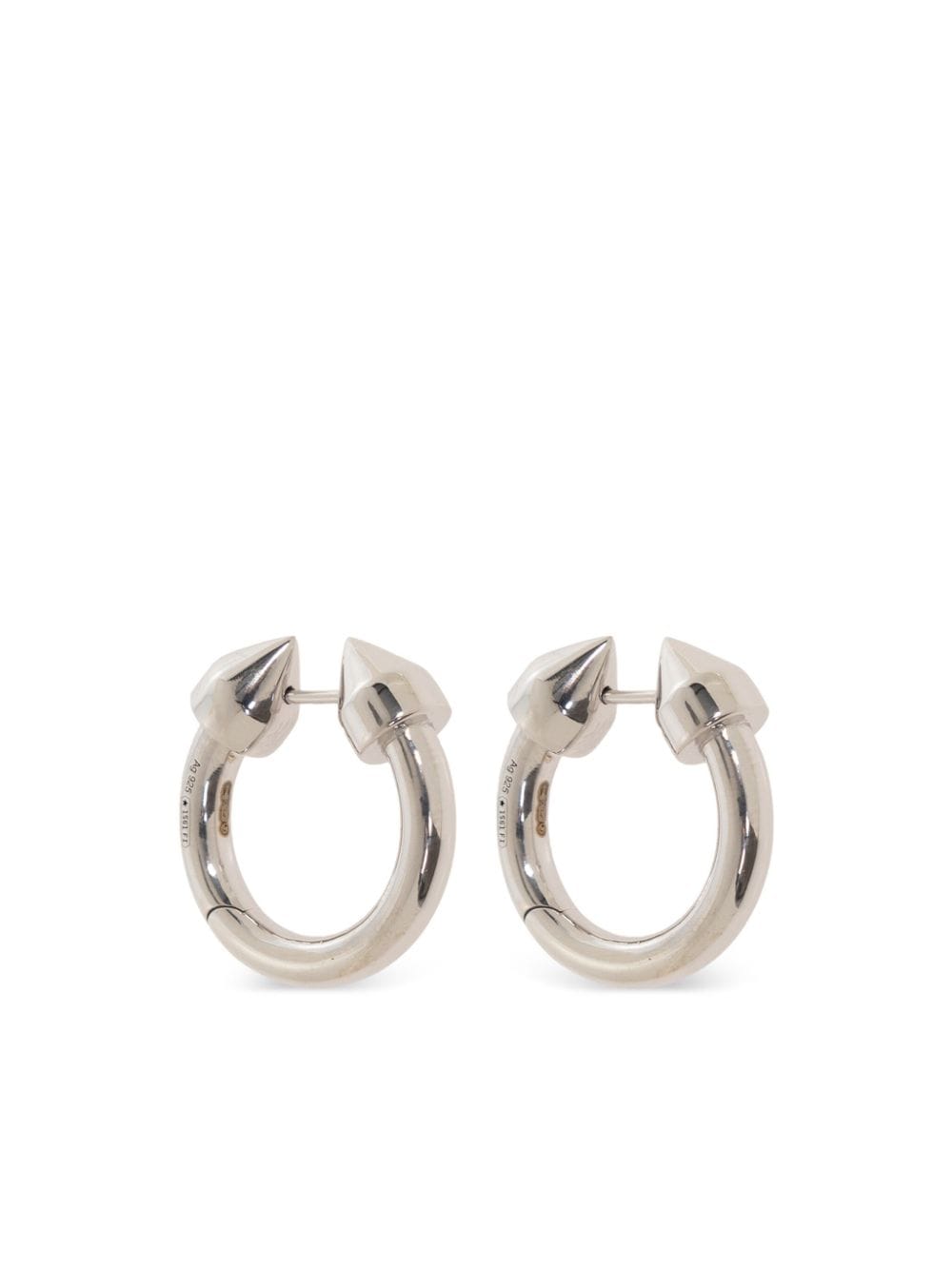 Balenciaga Force Spike Earrings In Silver