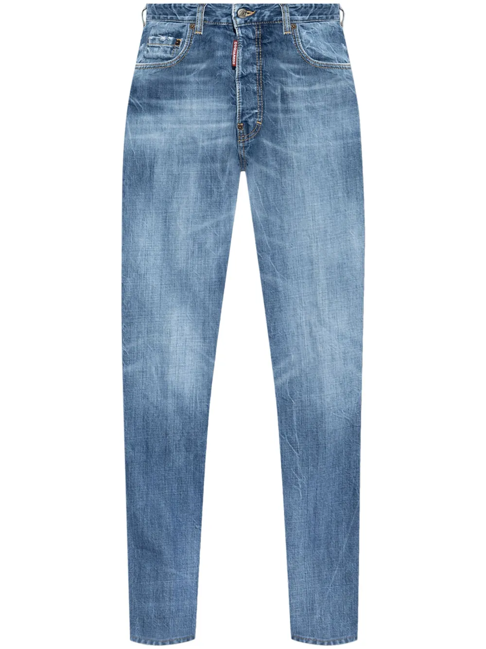 Dsquared2 Whiskering Effect Slim-cut Jeans In Blue