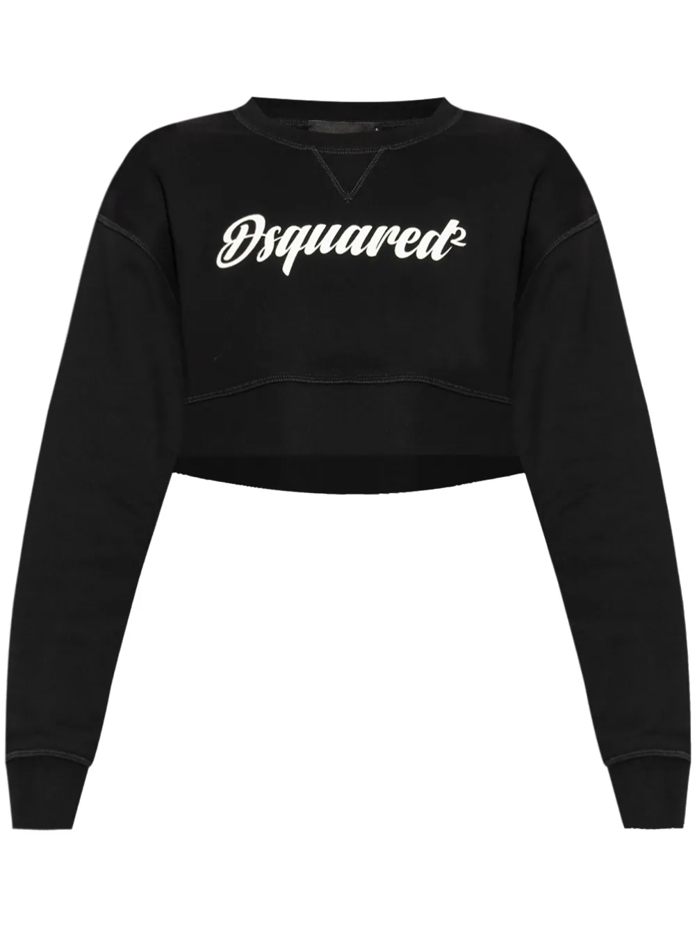 Dsquared2 logo-print cropped sweatshirt Zwart