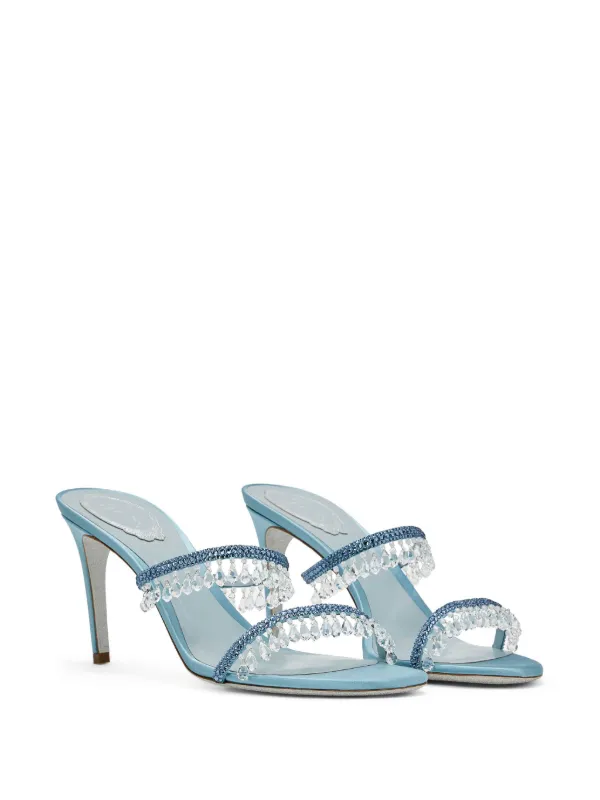 René Caovilla Chandelier 105mm crystal-embellished Sandals | Blue