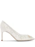 René Caovilla crystal-embellished pumps - White