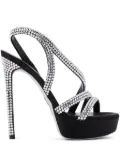 René Caovilla crystal-embellished sandals - Black