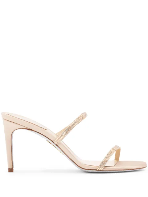 René Caovilla mules satinados con tacón de 100mm