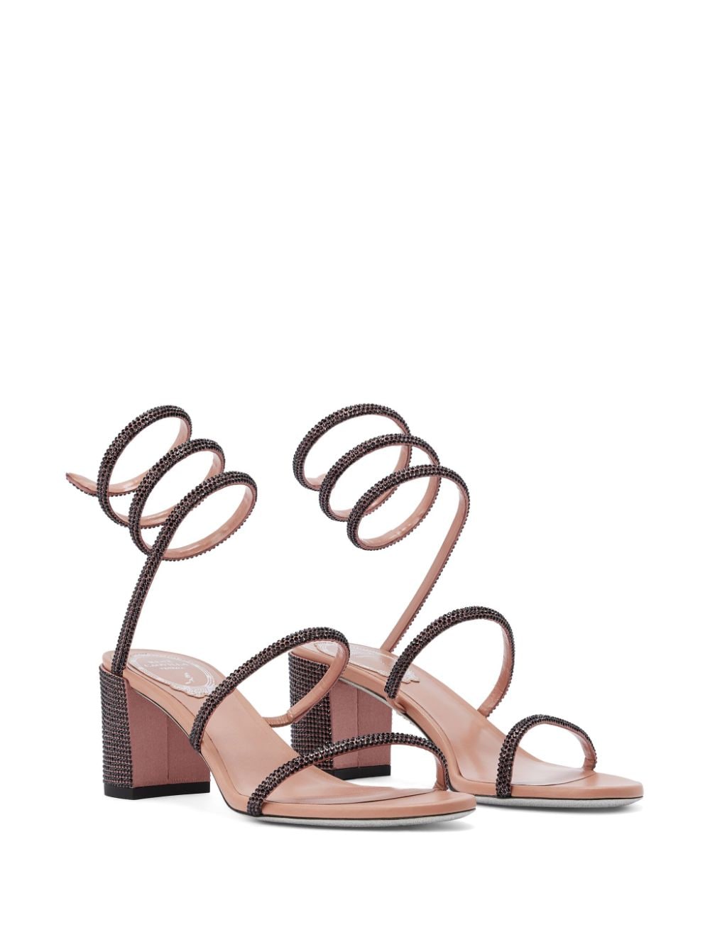 René Caovilla 75mm crystal embellished sandals - Roze