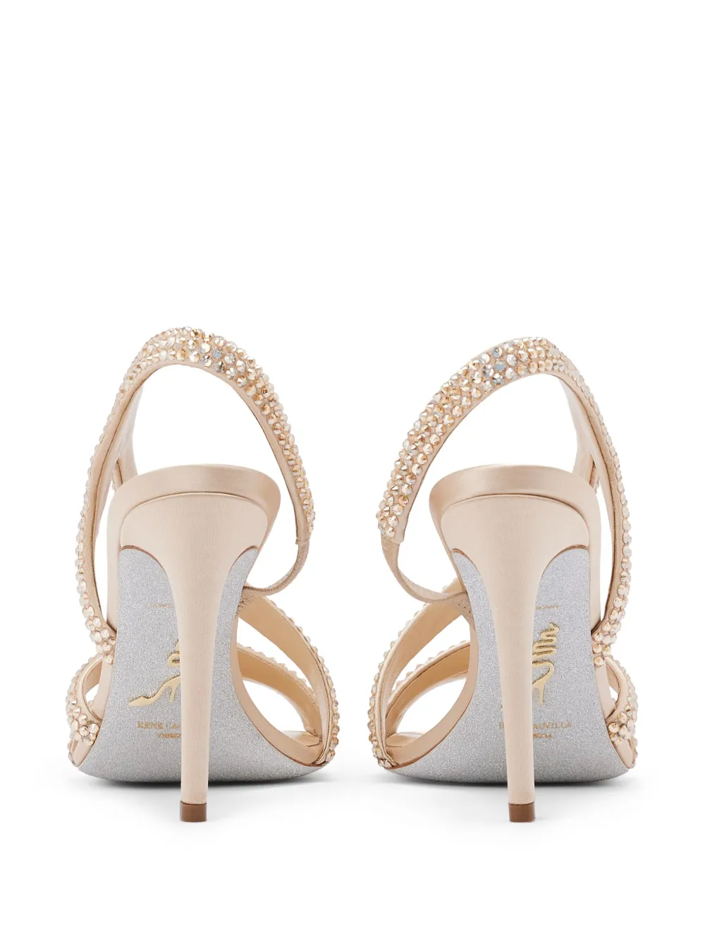 René Caovilla crystal-embellished sandals Neutrals