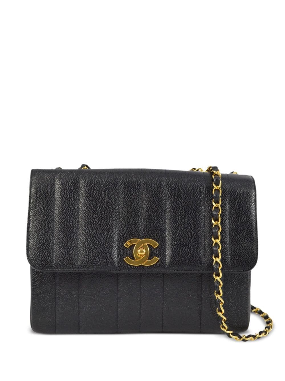 Pre-owned Chanel 1995 Cc Turn-lock Shoulder Bag In Black