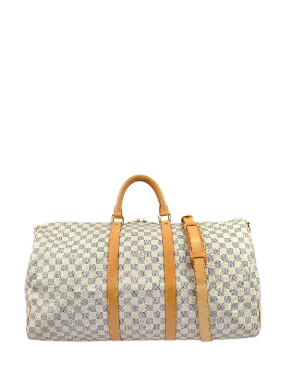 Pre-owned Louis Vuitton 2007 Keepall 55 Bandoulière Two-way Travel Bag In White