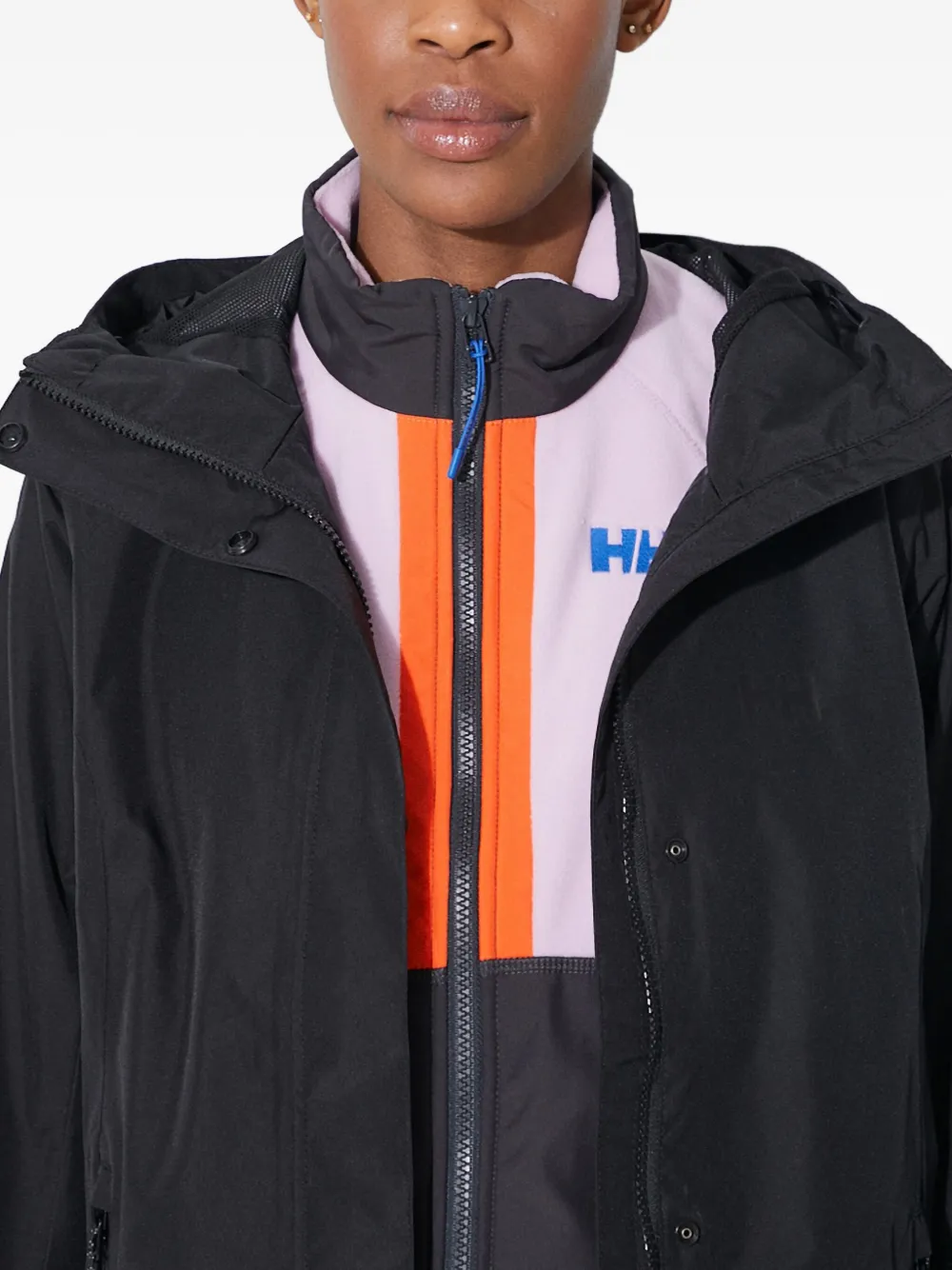 Helly Hansen Voyage Hooded Rain Coat In Black