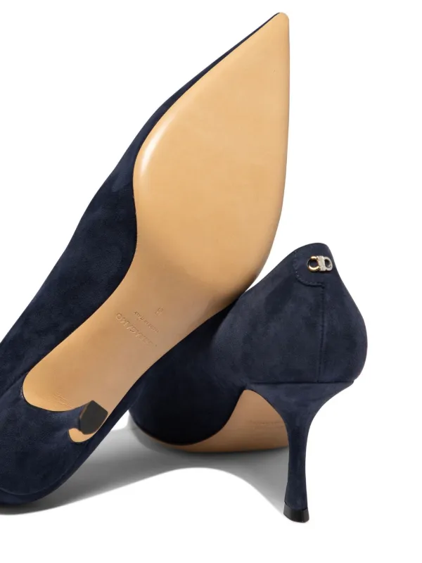 【FERRAGAMO】SUEDE PUMPS Ferragamo Elydea 70mm Suede Pumps | Blue | FARFETCH