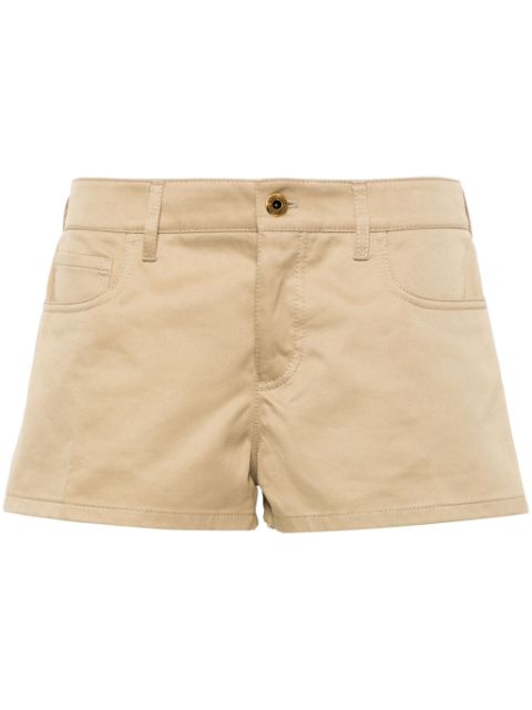 Miu Miu logo-patch cotton shorts Women