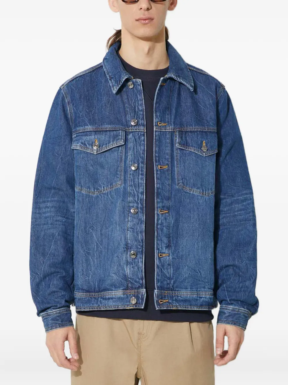 Wood Wood buttoned denim jacket - Blu
