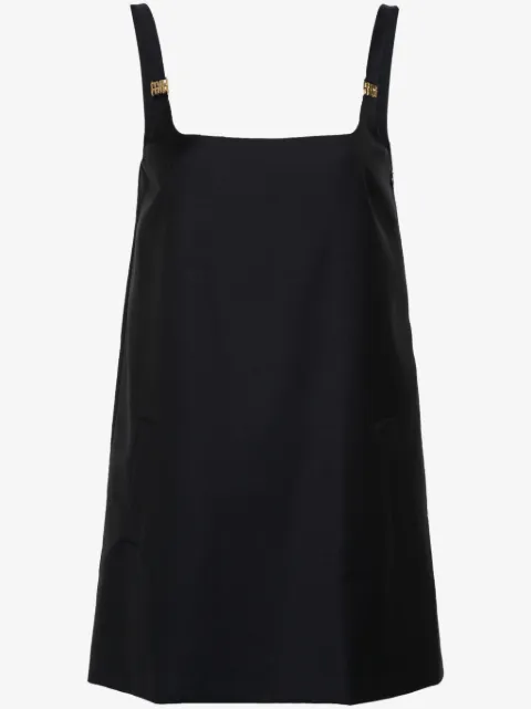 Miu Miu logo-plaque virgin wool minidress