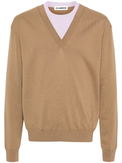 Jil Sander suéter a capas y cuello en V