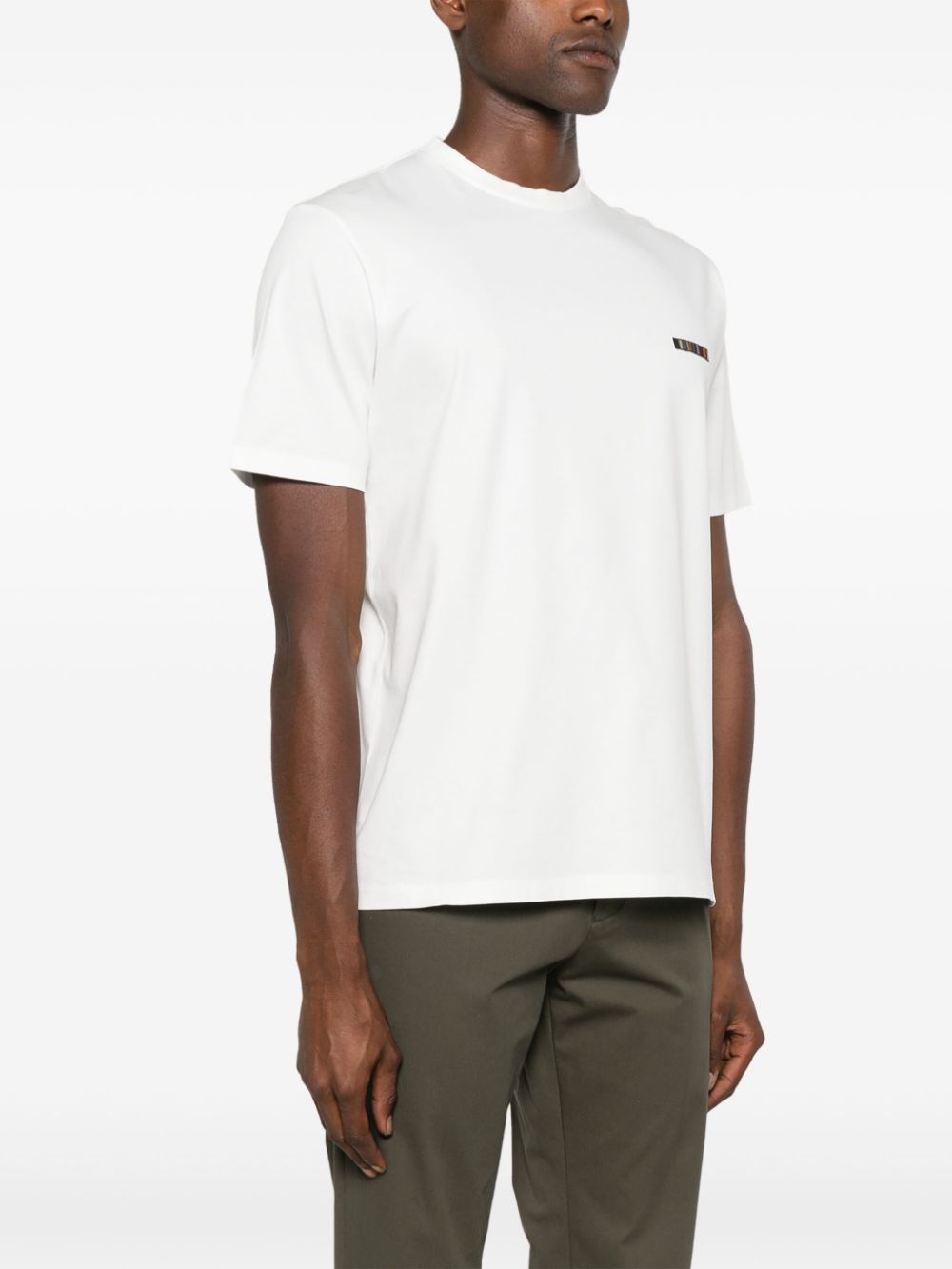 Shop Paul Smith Logo-embroidered Cotton T-shirt In White