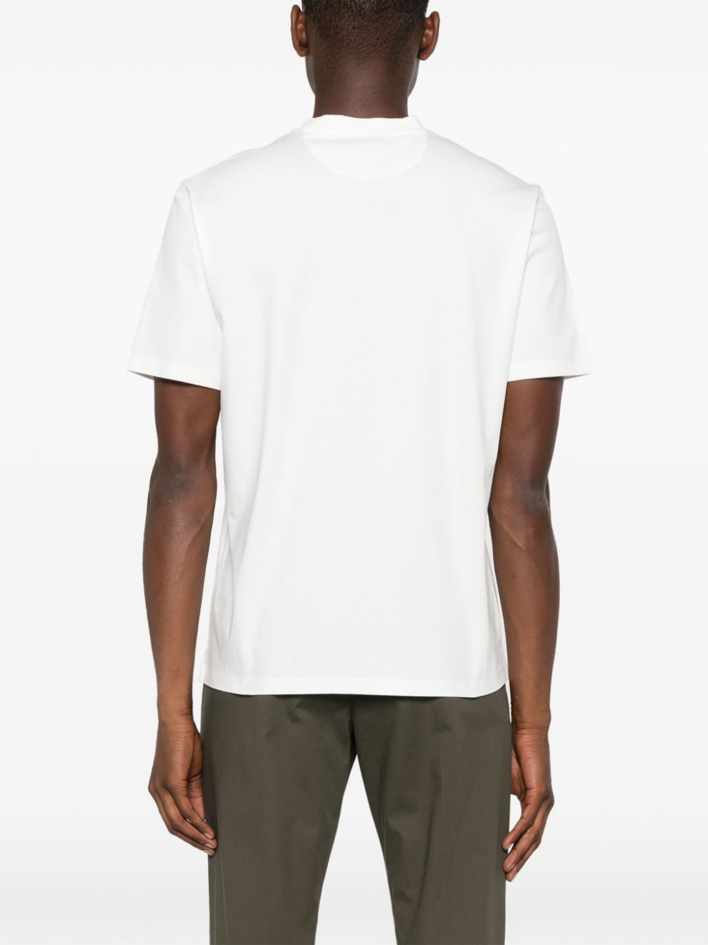 Shop Paul Smith Logo-embroidered Cotton T-shirt In White