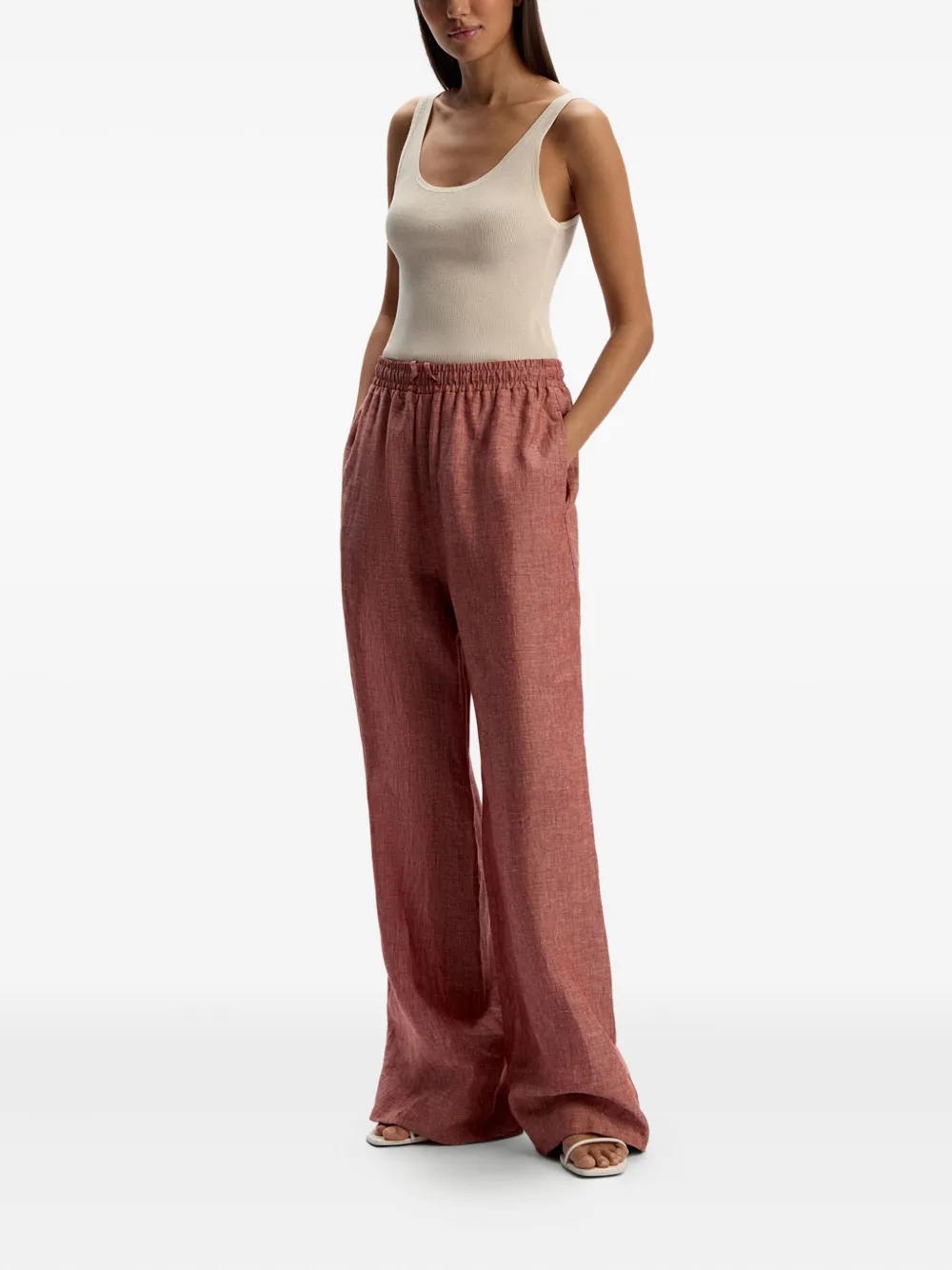 12 STOREEZ Linnen broek Rood