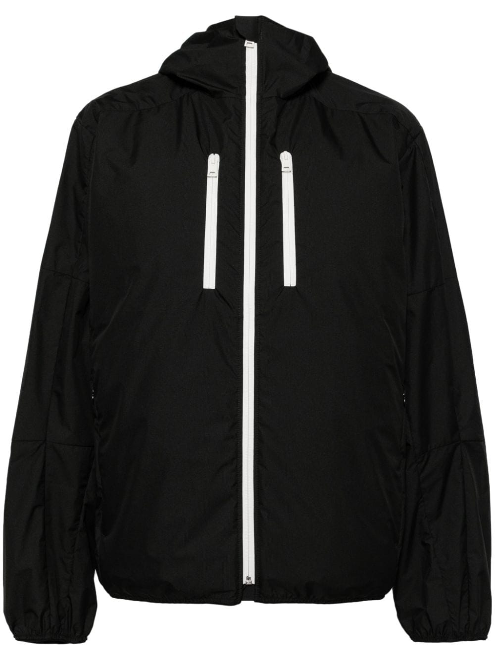 Shop Mordecai Contrast-trim Hooded Windbreaker In Black