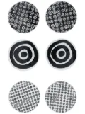 10 CORSO COMO circle-print acrylic-glass coasters (set of six) - Black