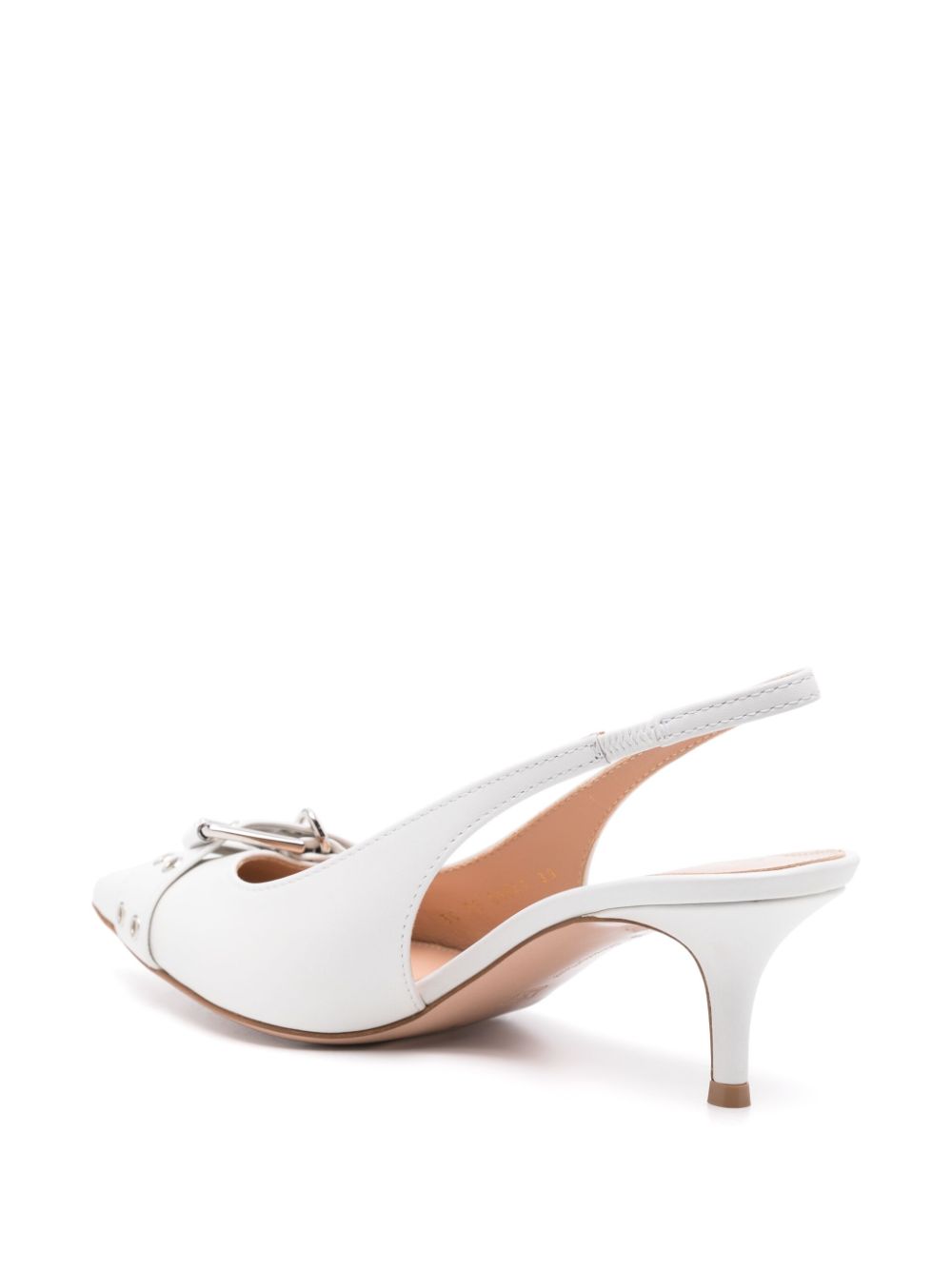 Gianvito Rossi Leith 55 mm leren pumps met gesp Wit