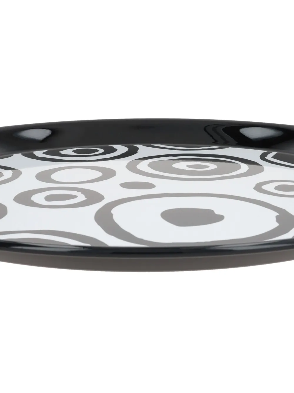 10 Corso Como Circle-print Steel Tray (48cm) In Black