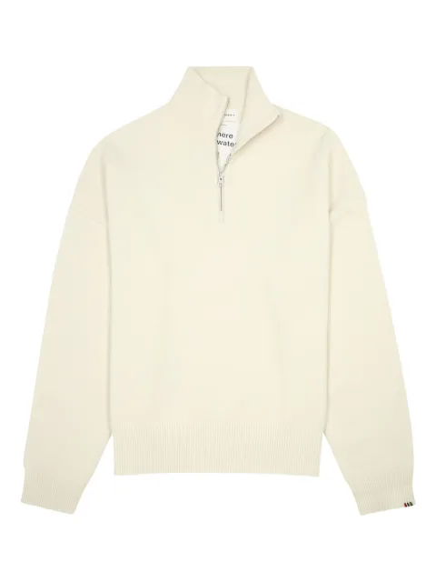 extreme cashmere half-zip ribbed-knit sweater