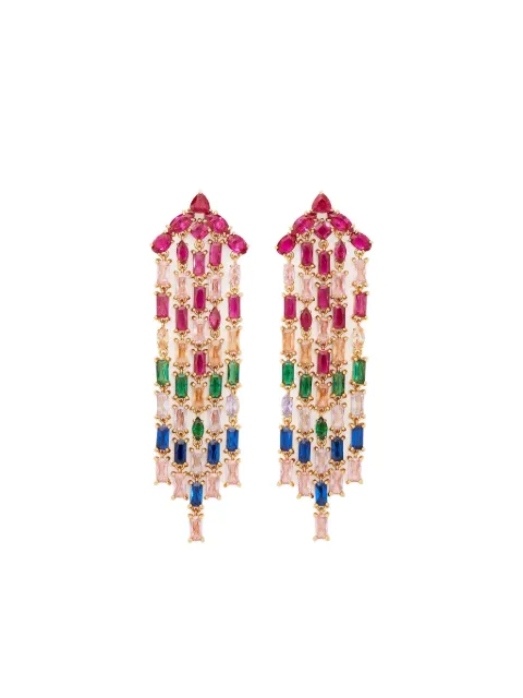Kate Spade Par de brincos arco-íris com franjas