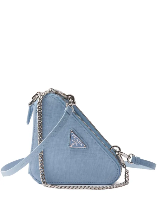 Prada Mini Leather Pouch Blue FARFETCH CA