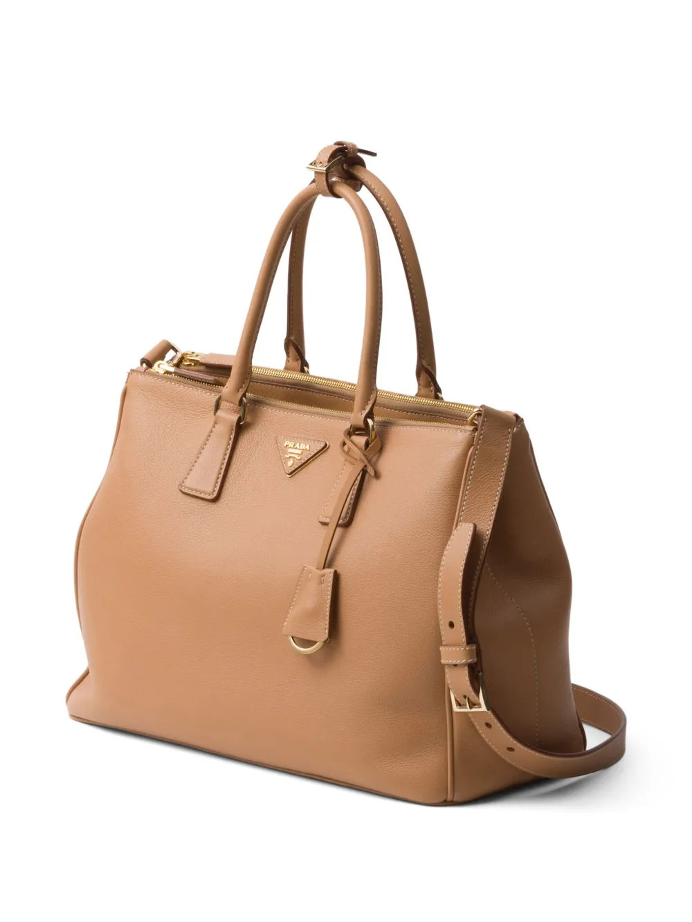 Shop Prada Large Galleria Leather Bag In Brown