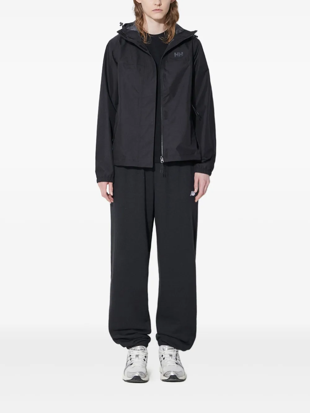 Helly Hansen Vancouver Hooded Zip-up Rain Jacket In Black