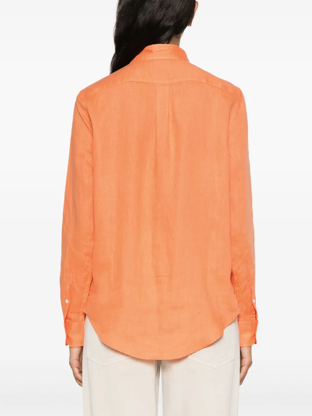 Polo Ralph Lauren Linnen blouse met borduurwerk Oranje