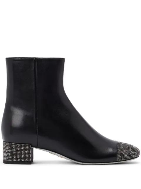 René Caovilla 40mm Bonien crystal-embellished ankle boots