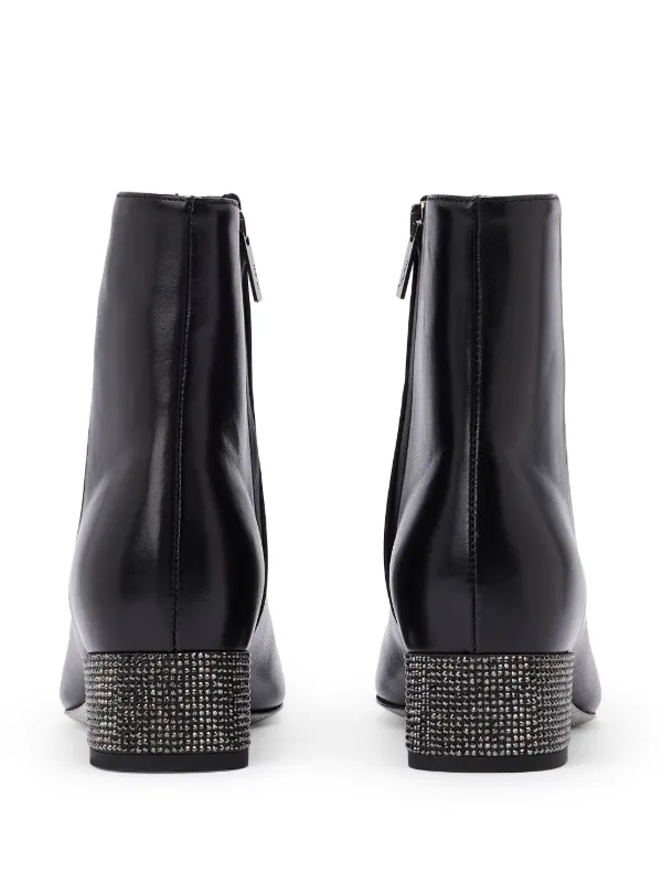 René Caovilla 40mm Bonien crystal-embellished Ankle Boots Black - Technical View