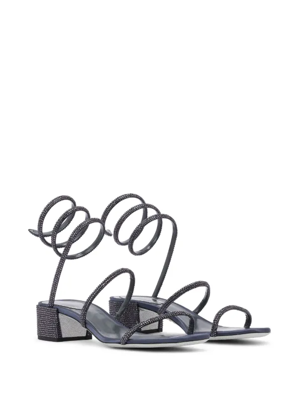 René Caovilla 40mm Cleo Sandals | Grey | FARFETCH