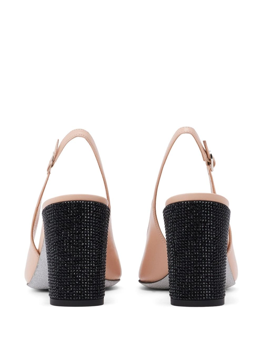 Shop René Caovilla 80mm Kristen Slingback Pumps In Nude