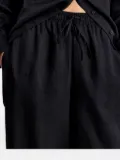 12 STOREEZ drawstring linen trousers - Black
