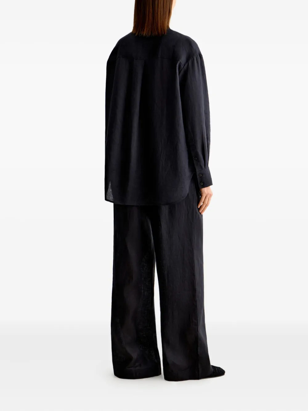 12 STOREEZ Linnen broek Zwart