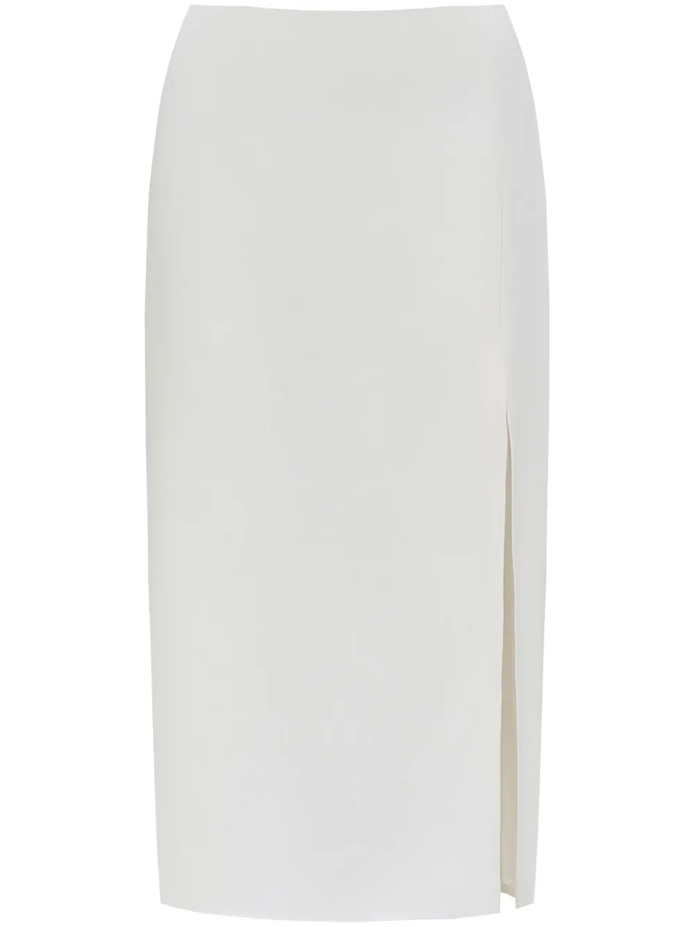 12 STOREEZ side-slit high-waisted midi skirt | White | Image 1